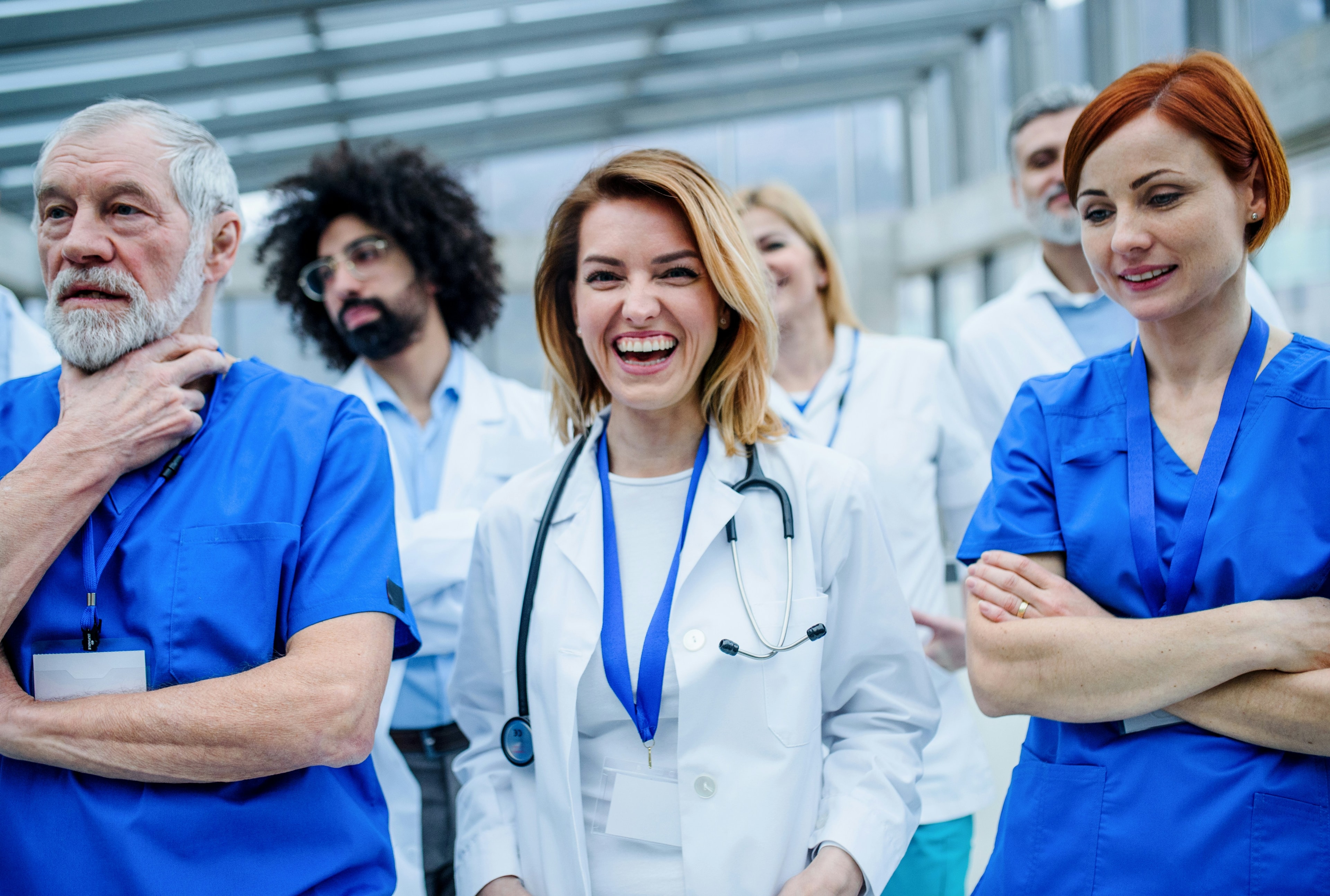 Healthcare professional with patient